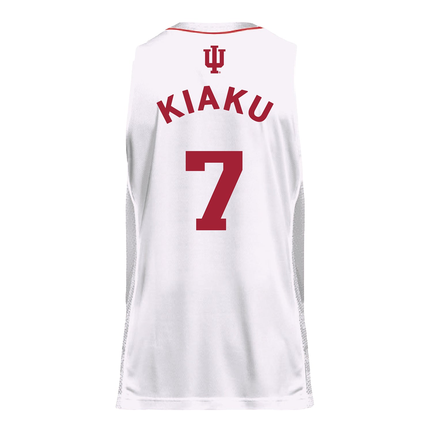 Indiana Hoosiers Adidas #7 Jerni Kiaku Student Athlete White Basketball Jersey - Back View