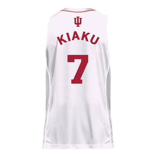 Indiana Hoosiers Adidas #7 Jerni Kiaku Student Athlete White Basketball Jersey - Back View