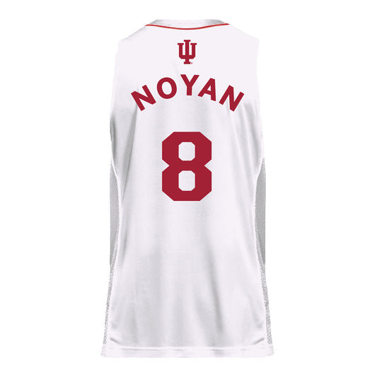 Indiana Hoosiers Adidas #8 Edessa Noyan Student Athlete White Basketball Jersey - Back view