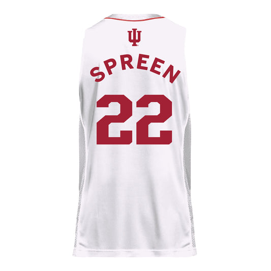 Indiana Hoosiers Adidas #22 Chloe Spreen Student Athlete White Basketball Jersey - Back View