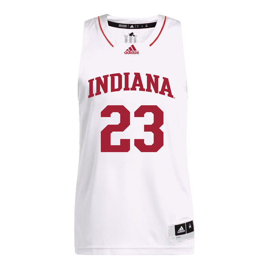 Indiana Hoosiers Adidas #23 Zania Socka-Nguemen Student Athlete White Basketball Jersey - front View