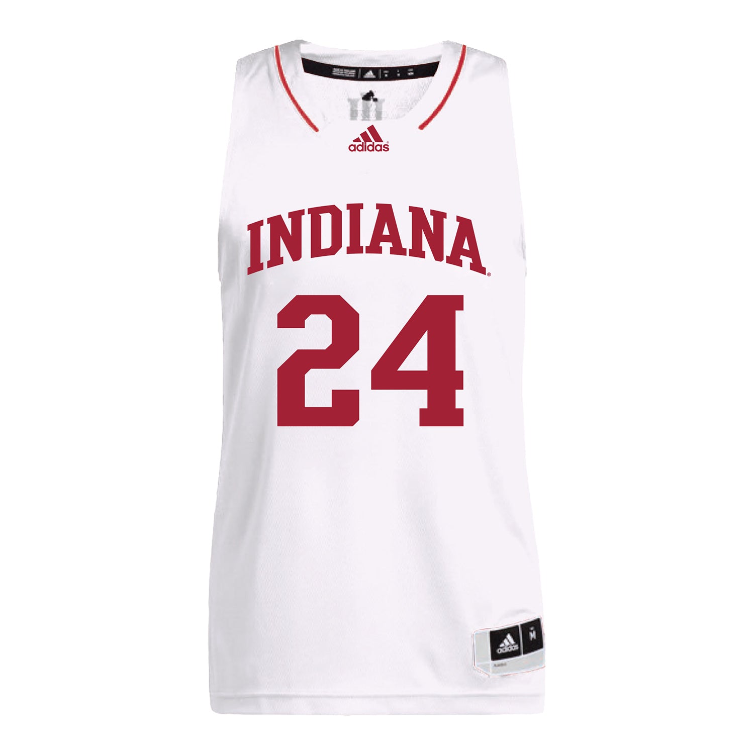 Indiana Hoosiers Adidas #24 Sydney Fenn Student Athlete White Basketball Jersey - Front View