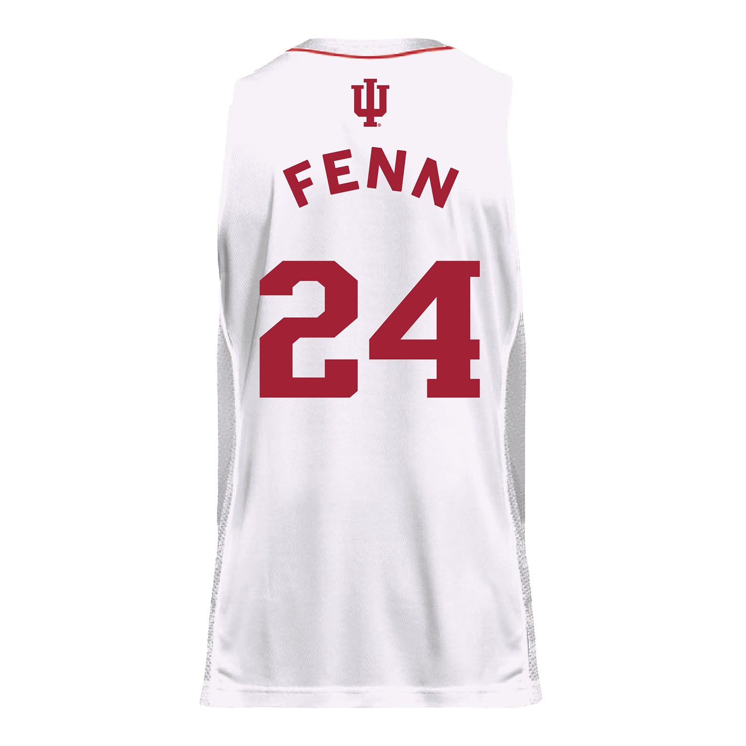 Indiana Hoosiers Adidas #24 Sydney Fenn Student Athlete White Basketball Jersey - Back View