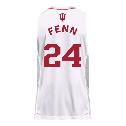 Indiana Hoosiers Adidas #24 Sydney Fenn Student Athlete White Basketball Jersey - Back View