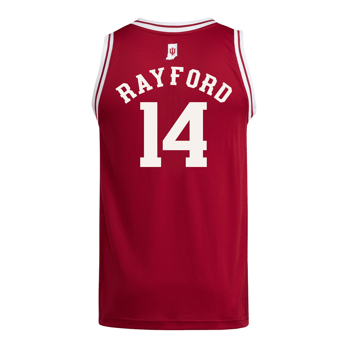 Indiana Hoosiers Adidas #14 Jordan Rayford Student Athlete Youth Crimson Basketball Jersey - Back View