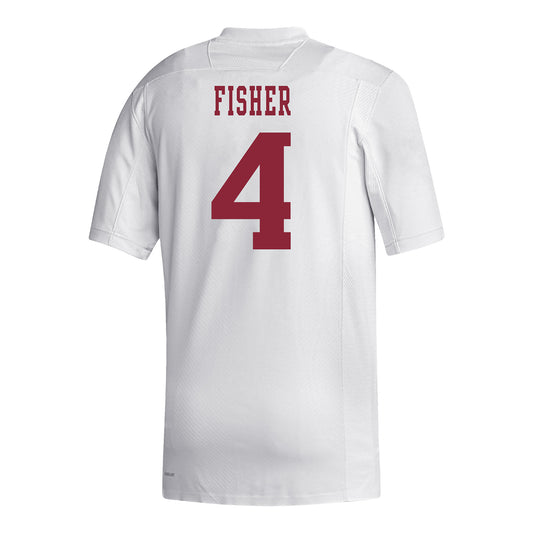 Indiana Hoosiers Adidas #4 Aiden Fisher Student Athlete White Football Jersey