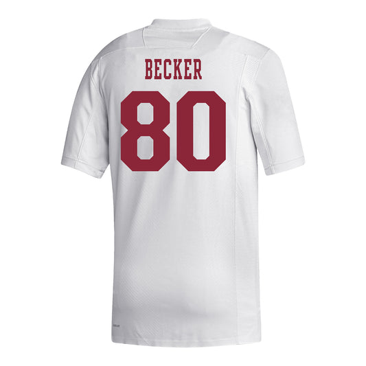 Indiana Hoosiers Adidas #80 Charlie Becker Student Athlete White Football Jersey