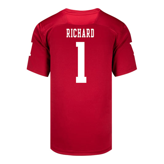 Indiana Hoosiers Adidas Football Student Athlete #1 Turbo Richard Premier Football Jersey - Back View