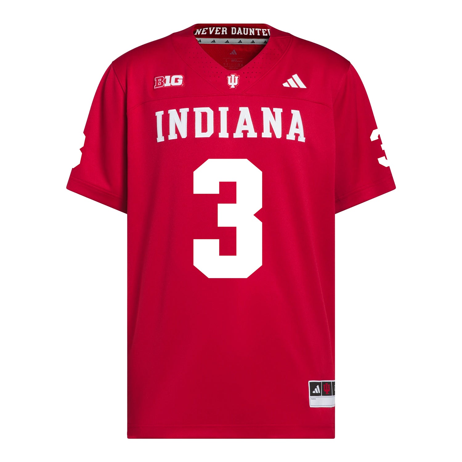 Indiana Hoosiers Adidas Football Student Athlete #3 Kortez Rupert Premier Football Jersey - Front VIew