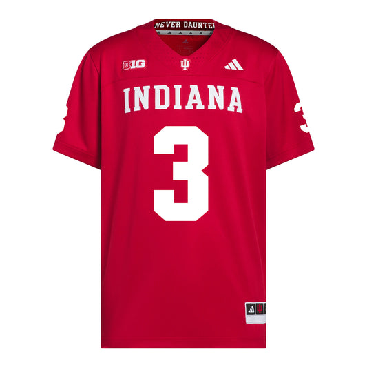 Indiana Hoosiers Adidas Football Student Athlete #3 Kortez Rupert Premier Football Jersey - Front VIew