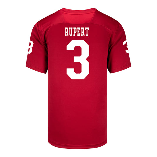 Indiana Hoosiers Adidas Football Student Athlete #3 Kortez Rupert Premier Football Jersey - BAck View