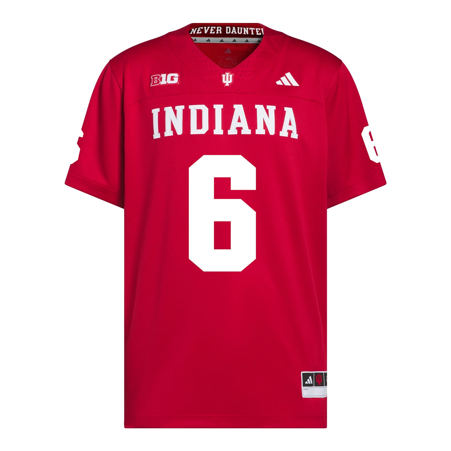 Indiana Hoosiers Adidas Football Student Athlete #6 Preston Zachman Premier Football Jersey - Front View