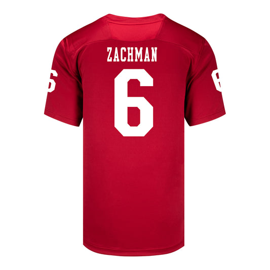 Indiana Hoosiers Adidas Football Student Athlete #6 Preston Zachman Premier Football Jersey - Back View