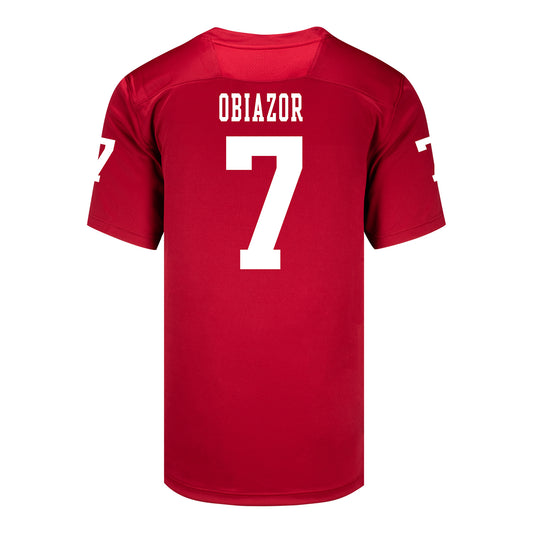 Indiana Hoosiers Adidas Football Student Athlete #7 Chiddi Obiazor Premier Football Jersey - back View