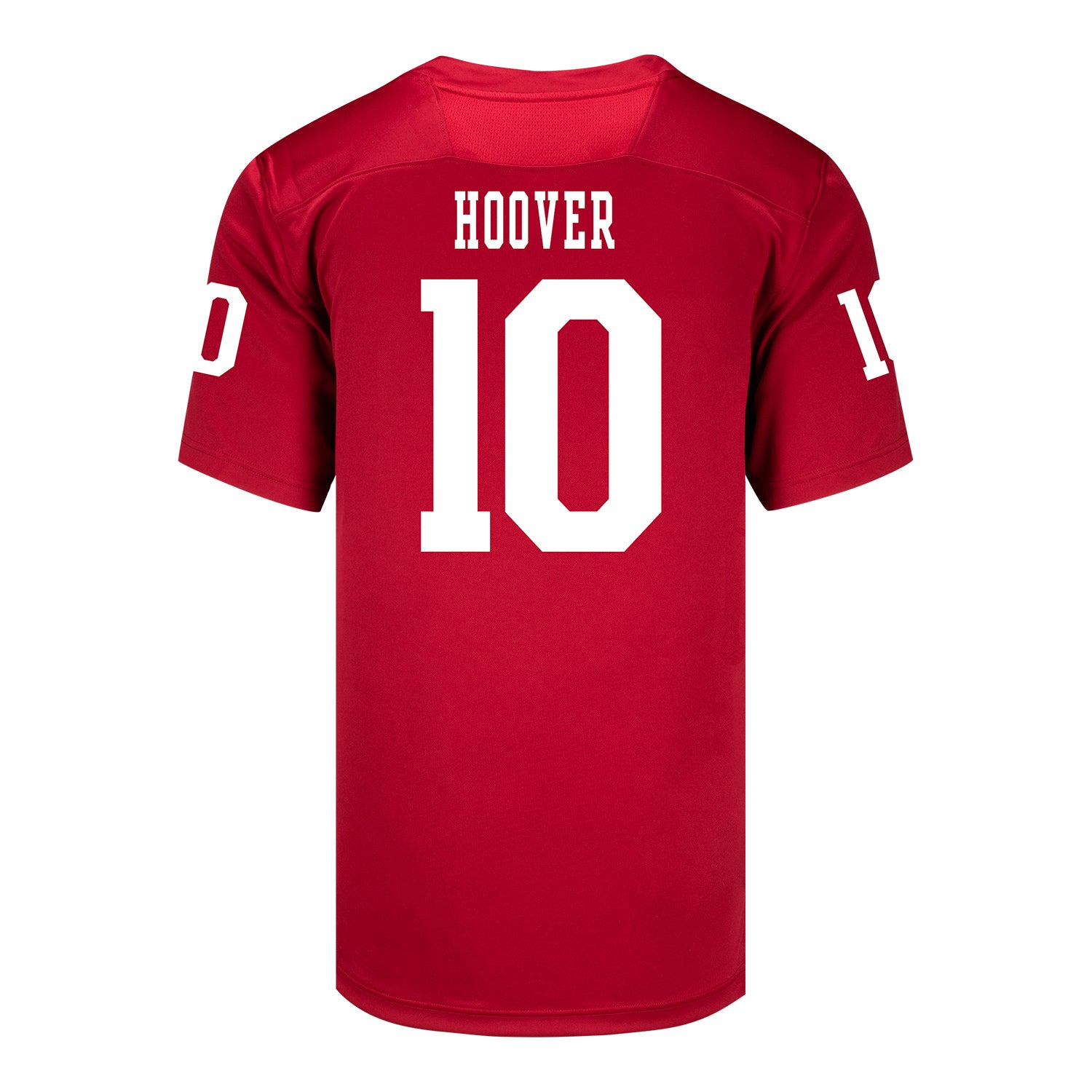 Indiana Hoosiers Adidas Football Student Athlete #10 Josh Hoover Premier Football Jersey - Back View