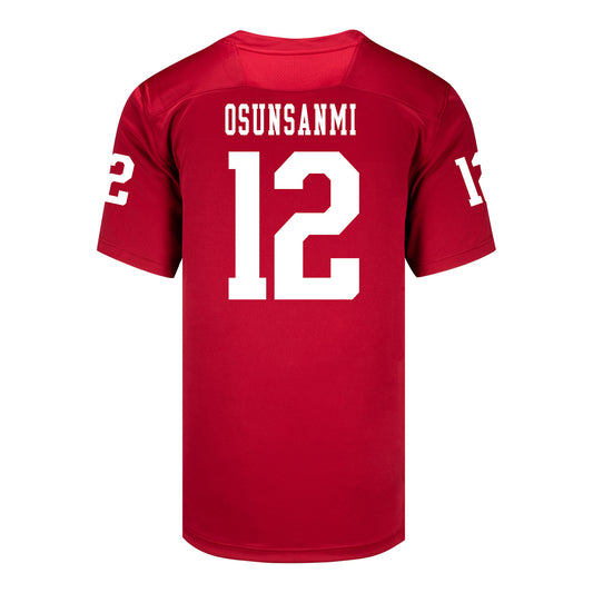 Indiana Hoosiers Adidas Football Student Athlete #12 Tobi Osunsanmi Premier Football Jersey - Back View