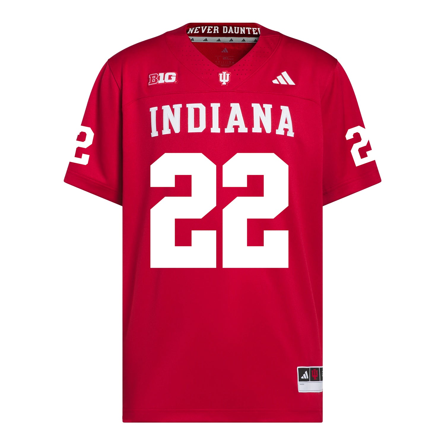 Indiana Hoosiers Adidas Football Student Athlete #22 Jayreon Campbell Premier Football Jersey - Front View