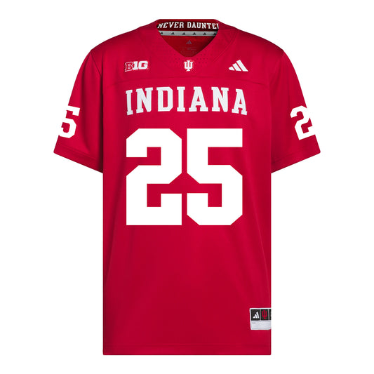 Indiana Hoosiers Adidas Football Student Athlete #25 D'Montae Tims Premier Football Jersey - Front View