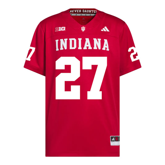 Indiana Hoosiers Adidas Football Student Athlete #27 Kasmir Hicks Premier Football Jersey - Front View