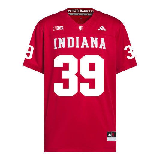 Indiana Hoosiers Adidas Football Student Athlete #39 Trevor Gibbs Premier Football Jersey - Front View