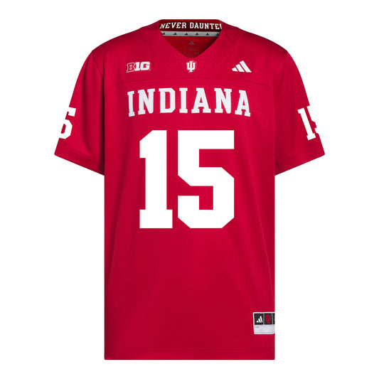 Indiana Hoosiers Adidas Football Student Athlete #15 Nicolas Radicic Premier Football Jersey - Front View