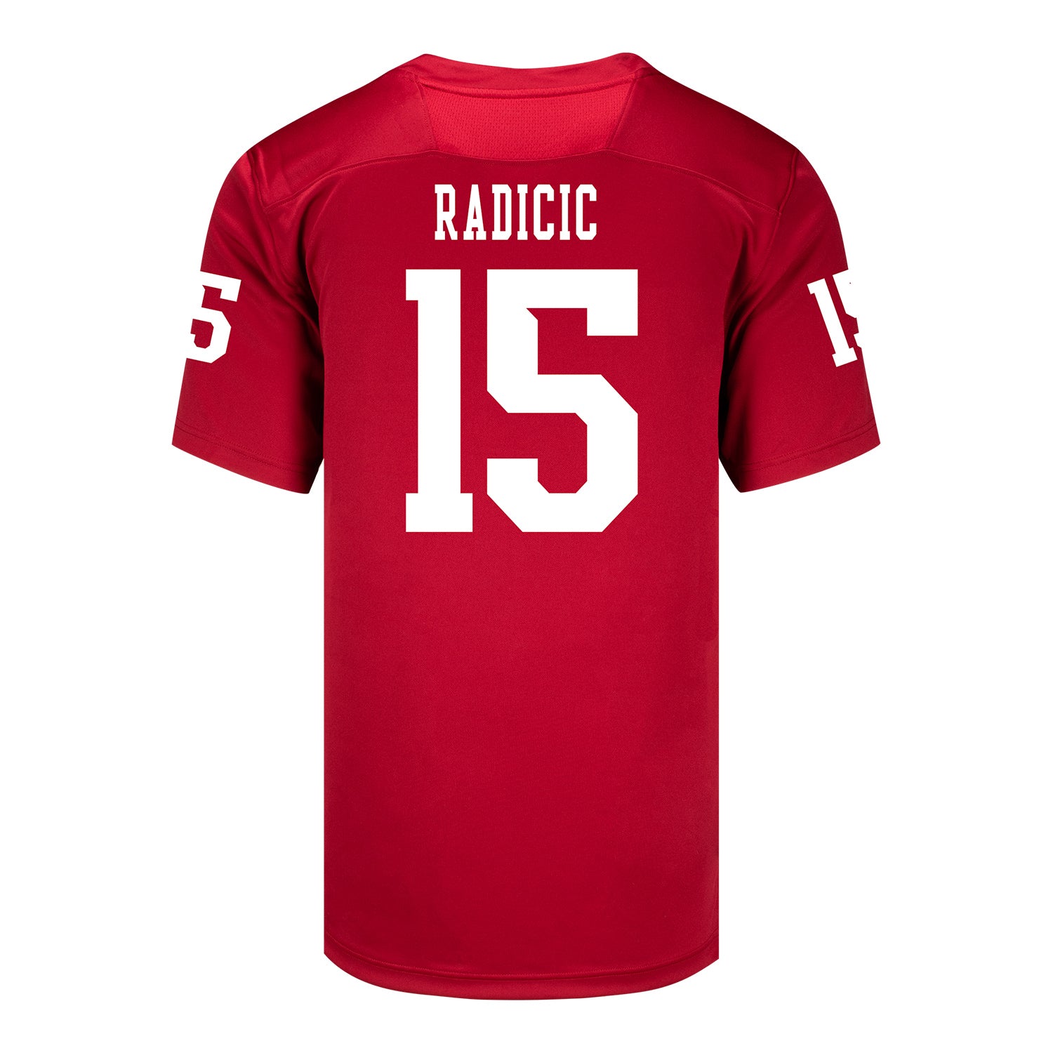 Indiana Hoosiers Adidas Football Student Athlete #15 Nicolas Radicic Premier Football Jersey - Back View