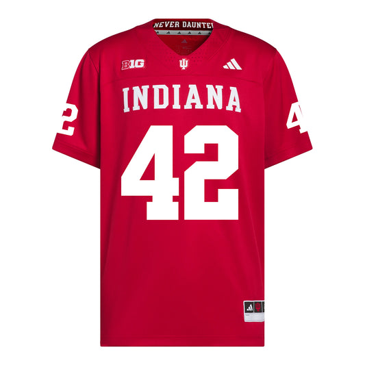 Indiana Hoosiers Adidas Football Student Athlete #42 Kevontay Hugan Premier Football Jersey