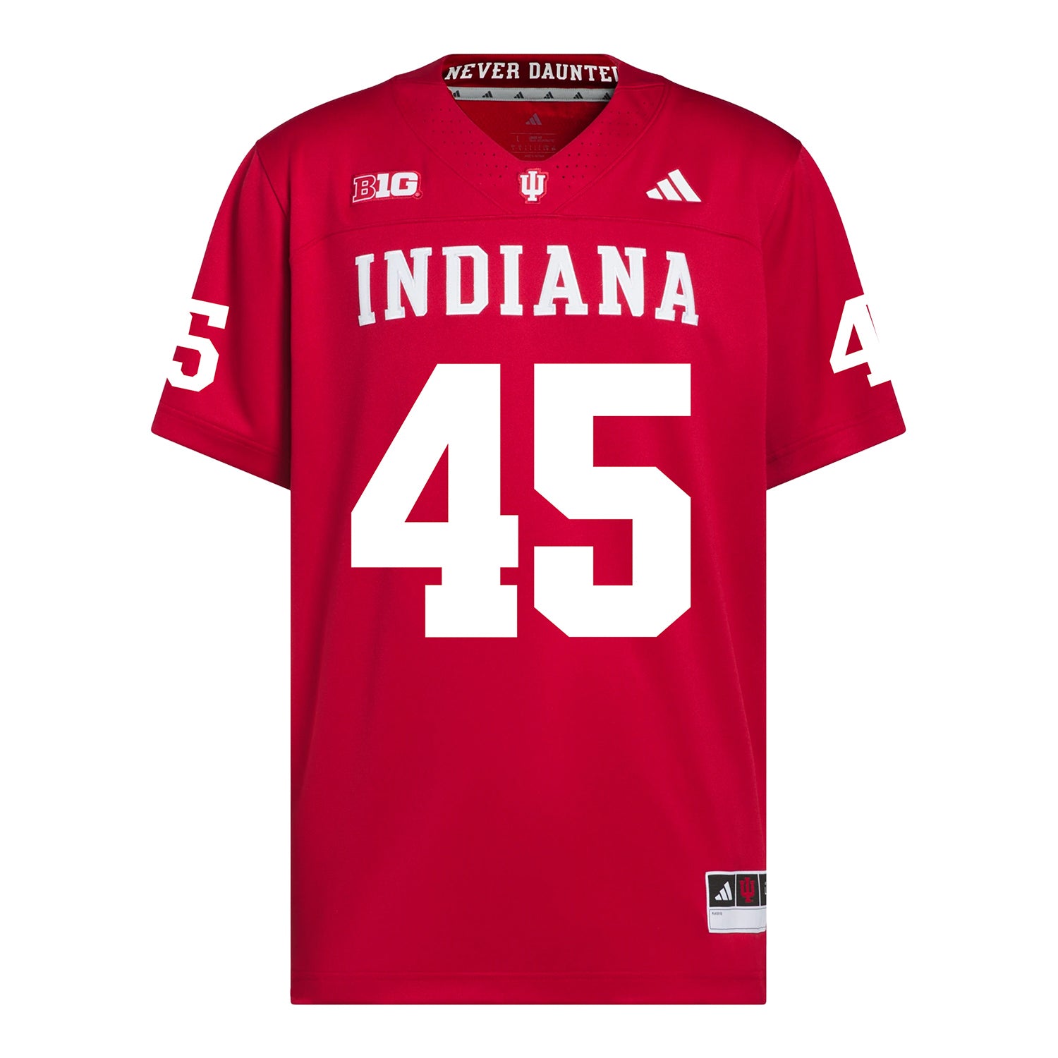 Indiana Hoosiers Adidas Football Student Athlete #45 Lincoln Murff Premier Football Jersey - Front View