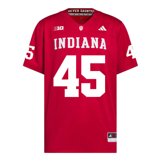 Indiana Hoosiers Adidas Football Student Athlete #45 Lincoln Murff Premier Football Jersey - Front View