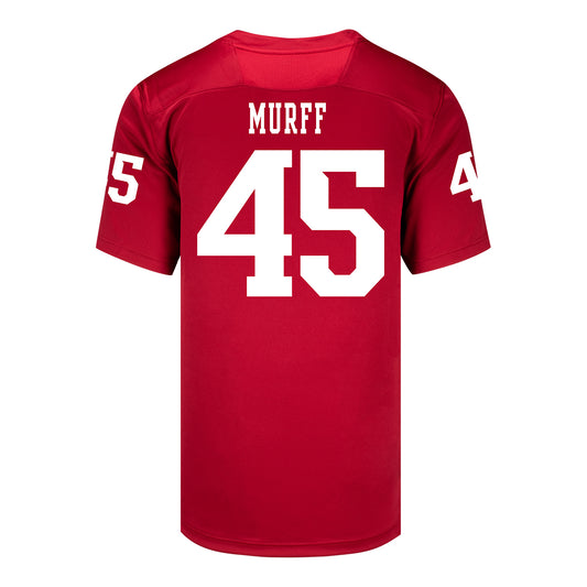 Indiana Hoosiers Adidas Football Student Athlete #45 Lincoln Murff Premier Football Jersey - Back View