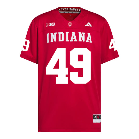 Indiana Hoosiers Adidas Football Student Athlete #49 Drew Clausen Premier Football Jersey - Front View