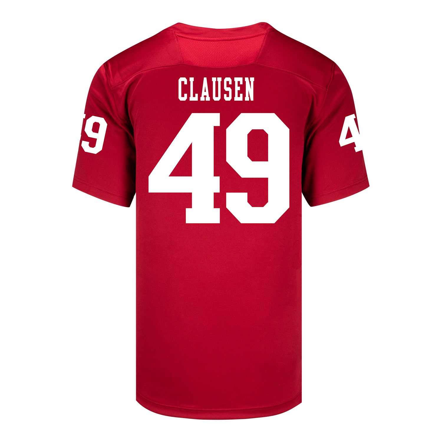 Indiana Hoosiers Adidas Football Student Athlete #49 Drew Clausen Premier Football Jersey - Back View