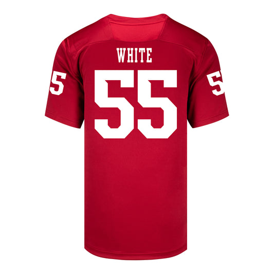 Indiana Hoosiers Adidas Football Student Athlete #55 Rodney White Premier Football Jersey - Back View