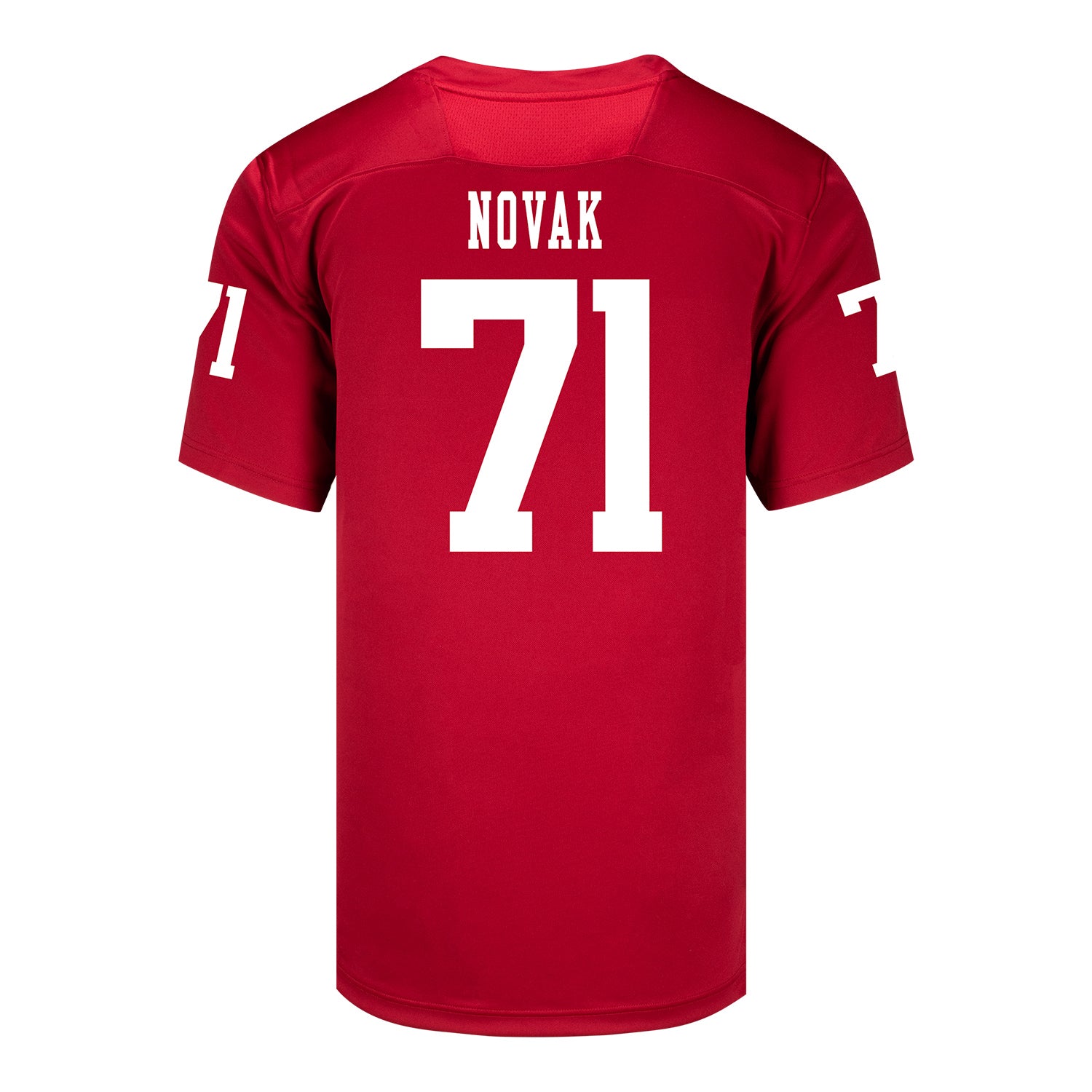 Indiana Hoosiers Adidas Football Student Athlete #71 Ben Novak Premier Football Jersey - Back View