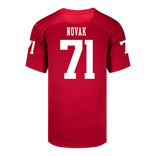 Indiana Hoosiers Adidas Football Student Athlete #71 Ben Novak Premier Football Jersey - Back View