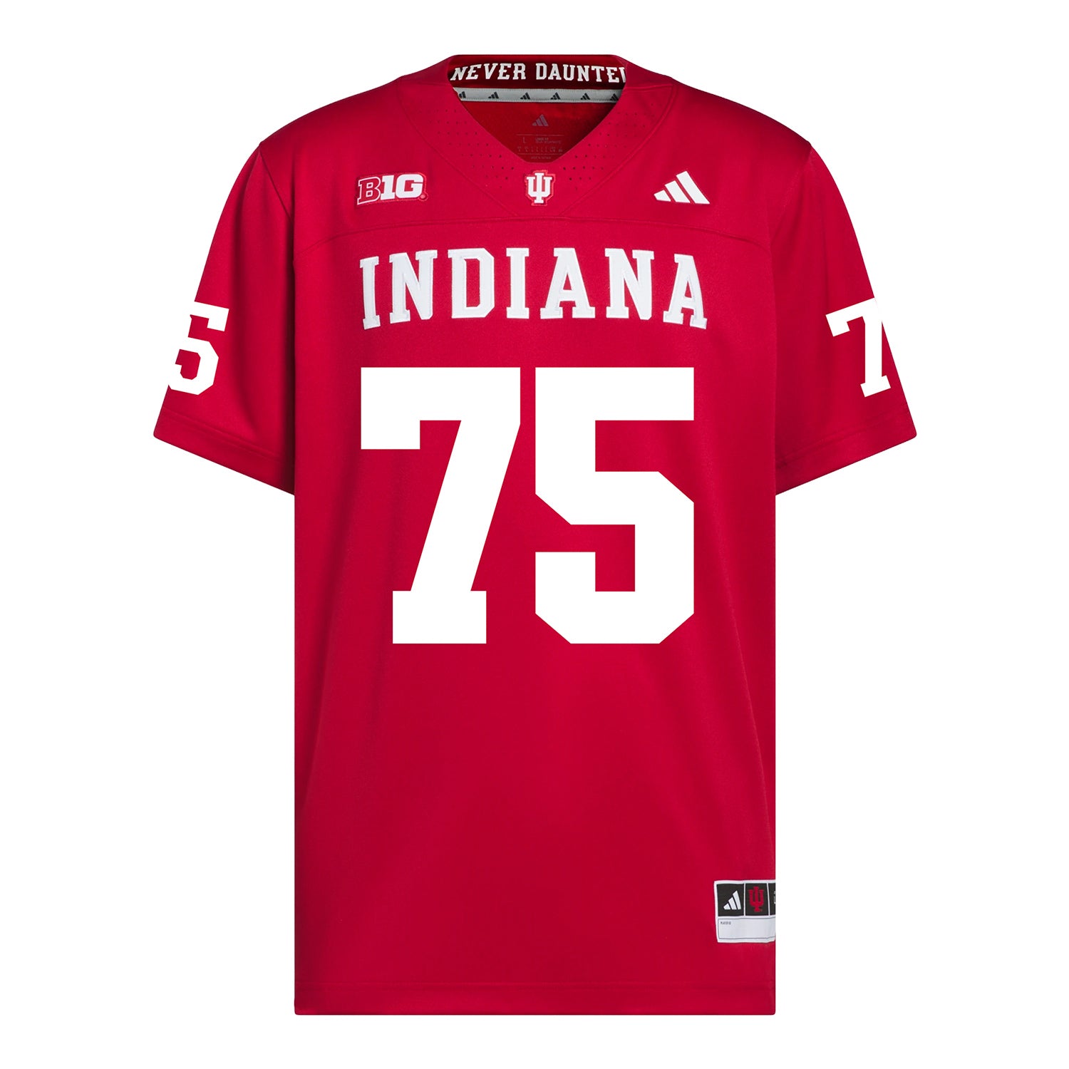 Indiana Hoosiers Adidas Football Student Athlete #75 Sam Simpson Premier Football Jersey - Front View
