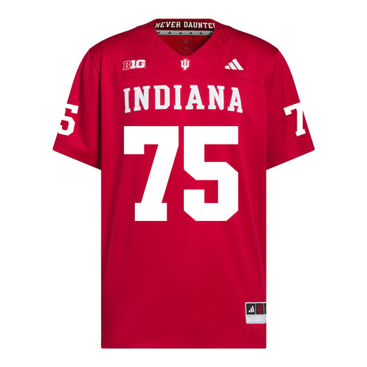 Indiana Hoosiers Adidas Football Student Athlete #75 Sam Simpson Premier Football Jersey - Front View
