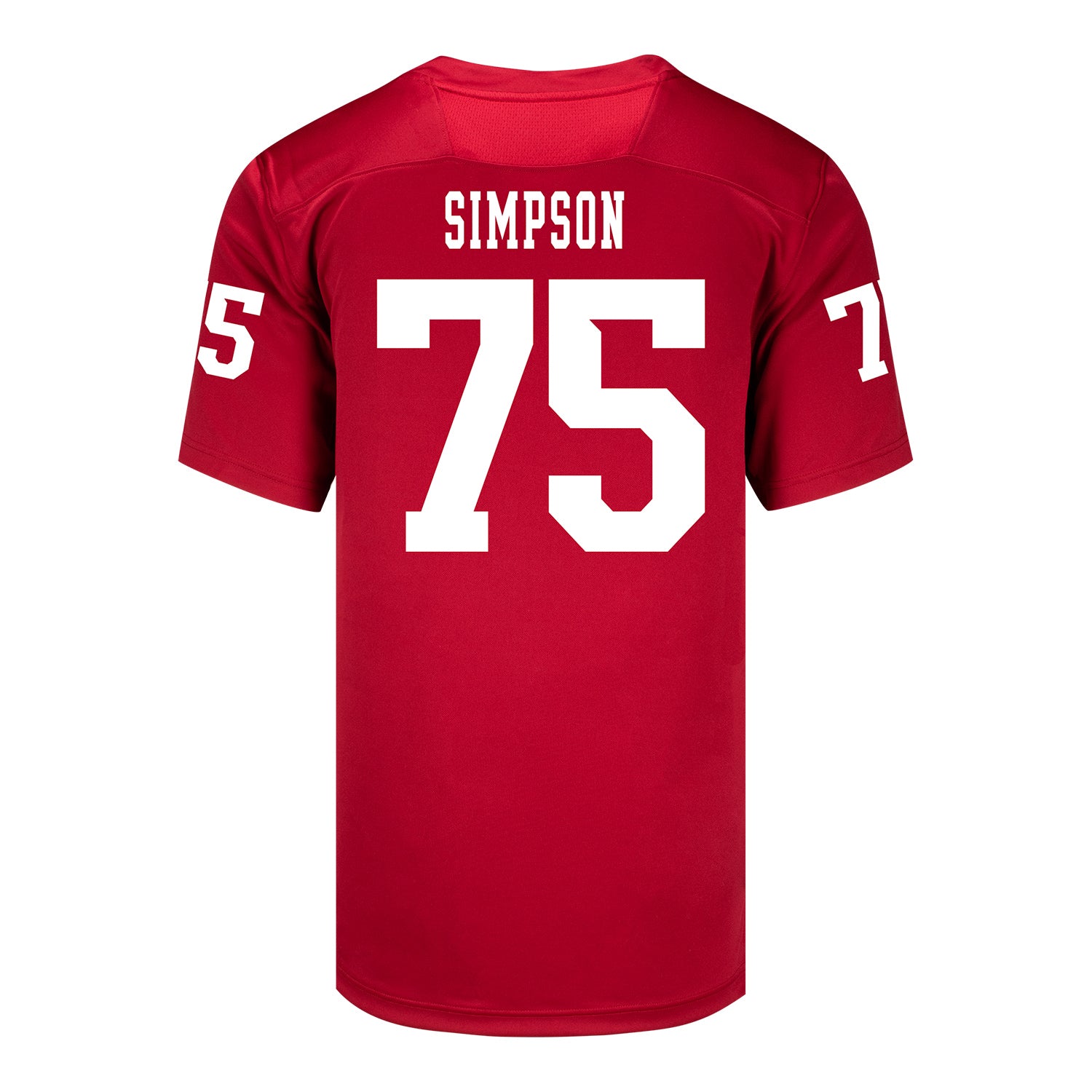 Indiana Hoosiers Adidas Football Student Athlete #75 Sam Simpson Premier Football Jersey - Back View