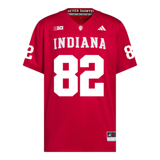 Indiana Hoosiers Adidas Football Student Athlete #82 Myles Kendrick Premier Football Jersey - Front View