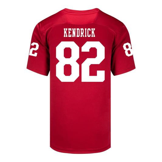 Indiana Hoosiers Adidas Football Student Athlete #82 Myles Kendrick Premier Football Jersey - Back View