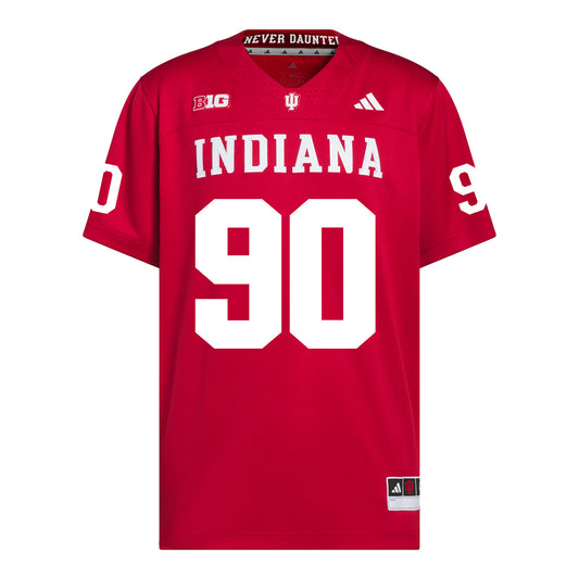 Indiana Hoosiers Adidas Football Student Athlete #90 Joe Hjelle Premier Football Jersey - Front View