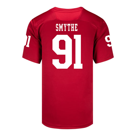 Indiana Hoosiers Adidas Football Student Athlete #91 Blake Smythe Premier Football Jersey - Back View