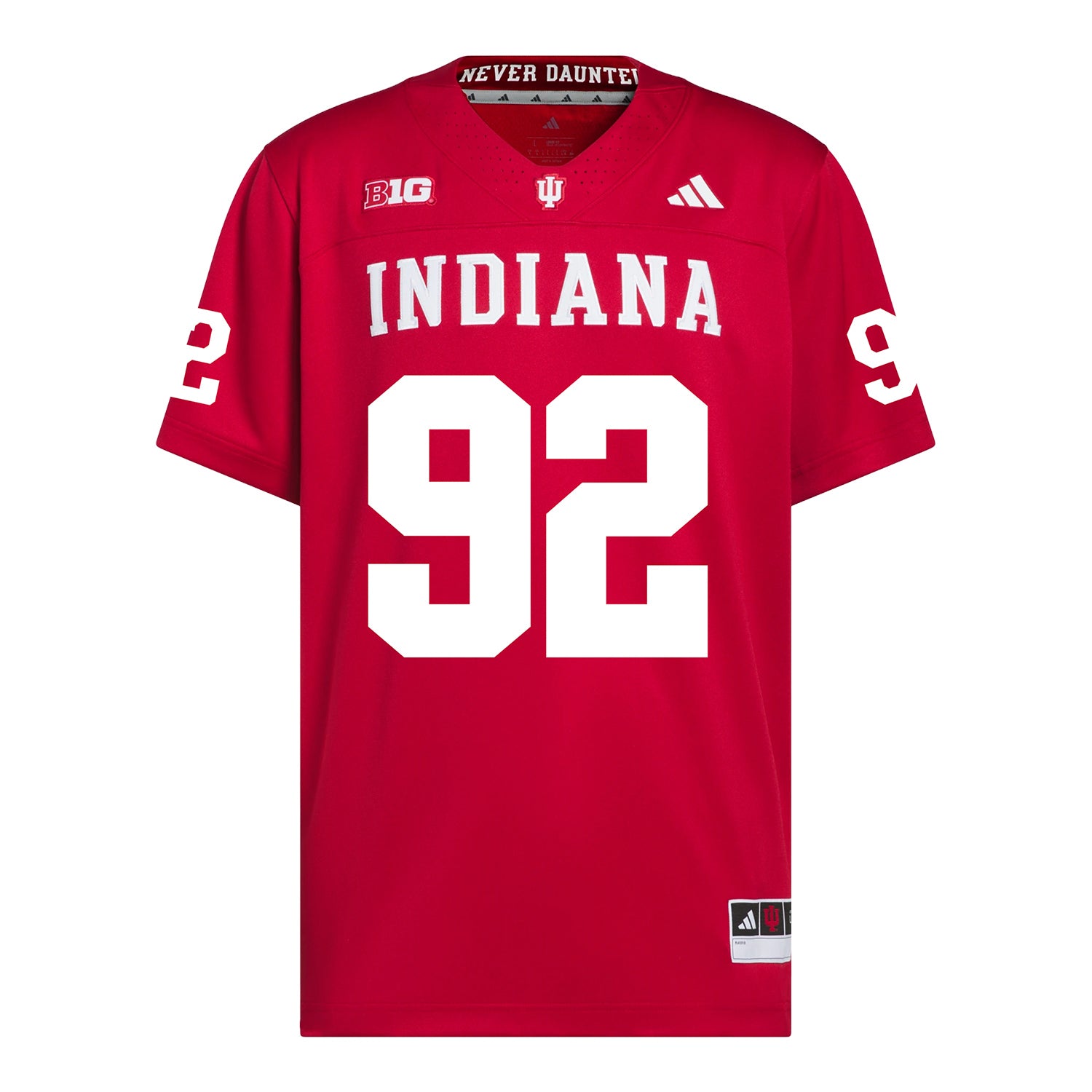 Indiana Hoosiers Adidas Football Student Athlete #92 Gabe Hill Premier Football Jersey - Front View