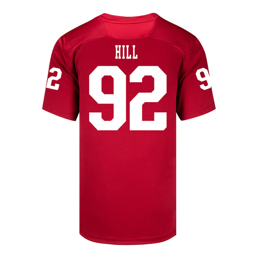 Indiana Hoosiers Adidas Football Student Athlete #92 Gabe Hill Premier Football Jersey - Back View