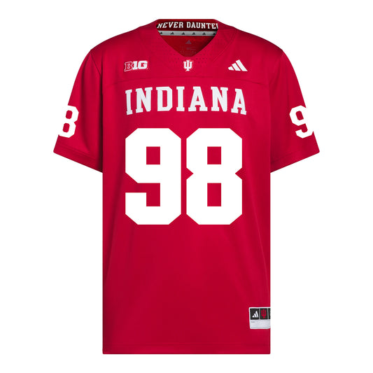 Indiana Hoosiers Adidas Football Student Athlete #98 Cam McHaney Premier Football Jersey - Front View