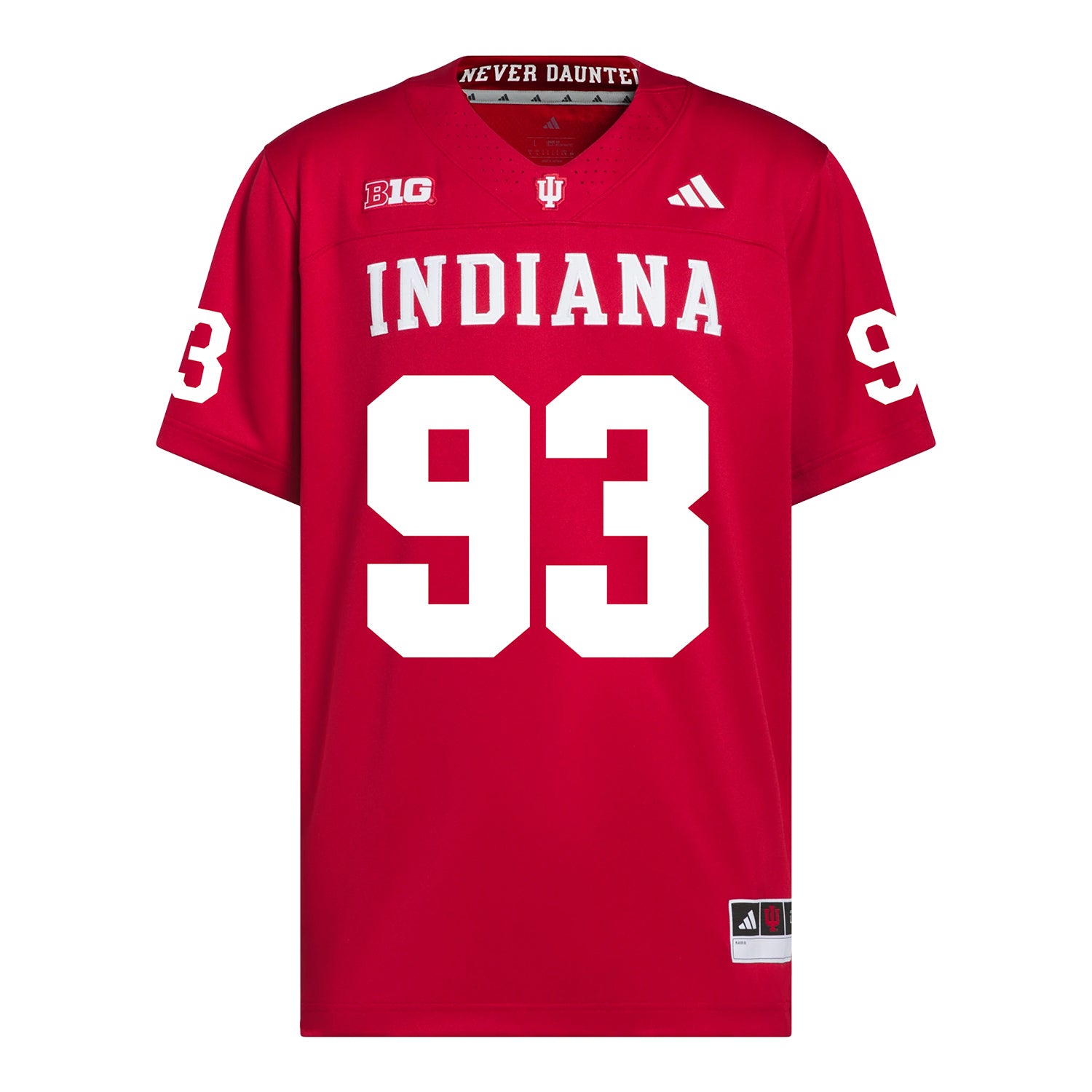 Indiana Hoosiers Adidas Football Student Athlete #93 Ronelle Johnson Premier Football Jersey - Front View