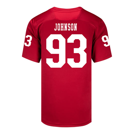 Indiana Hoosiers Adidas Football Student Athlete #93 Ronelle Johnson Premier Football Jersey - Back View