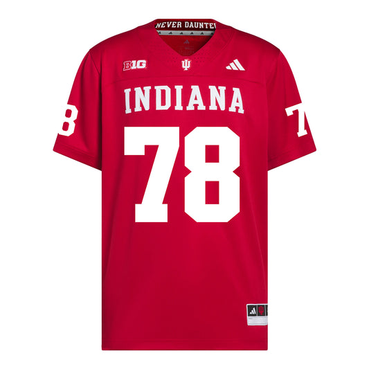 Indiana Hoosiers Adidas Football Student Athlete #78 Prescott Horvath Premier Football Jersey