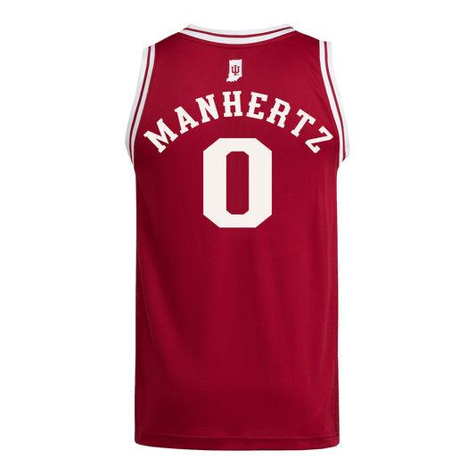 Indiana Hoosiers Adidas #0 Trevor Manhertz Student Athlete Crimson Basketball Jersey