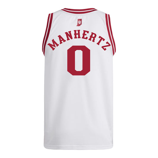 Indiana Hoosiers Adidas #0 Trevor Manhertz Student Athlete White Basketball Jersey